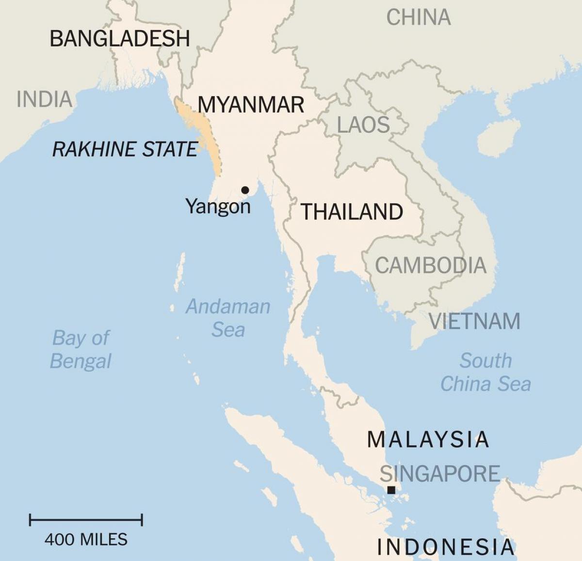rakhine המדינה מיאנמר מפה