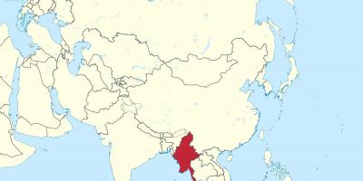 מפת העולם מיאנמר בורמה