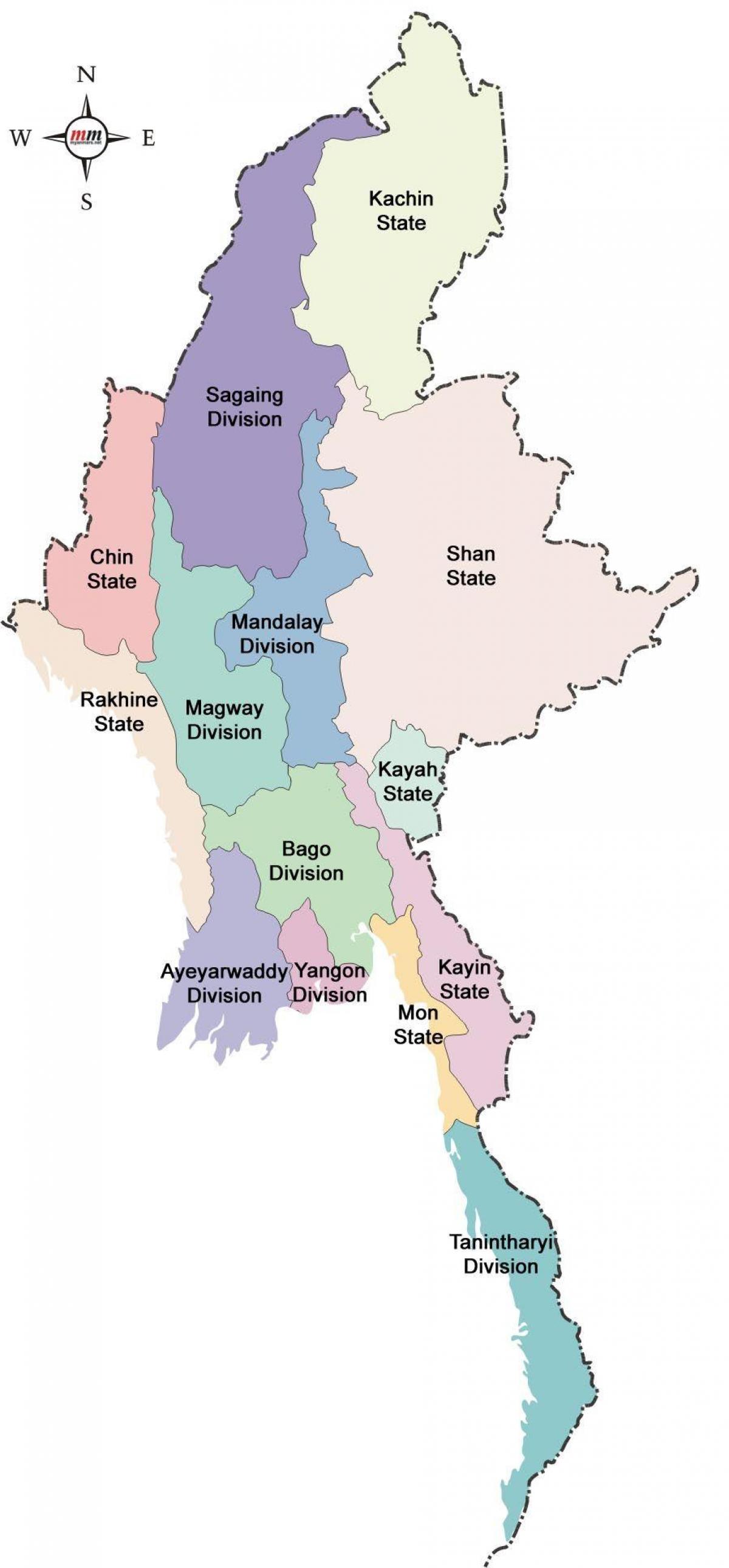 בורמה-הברית מפה