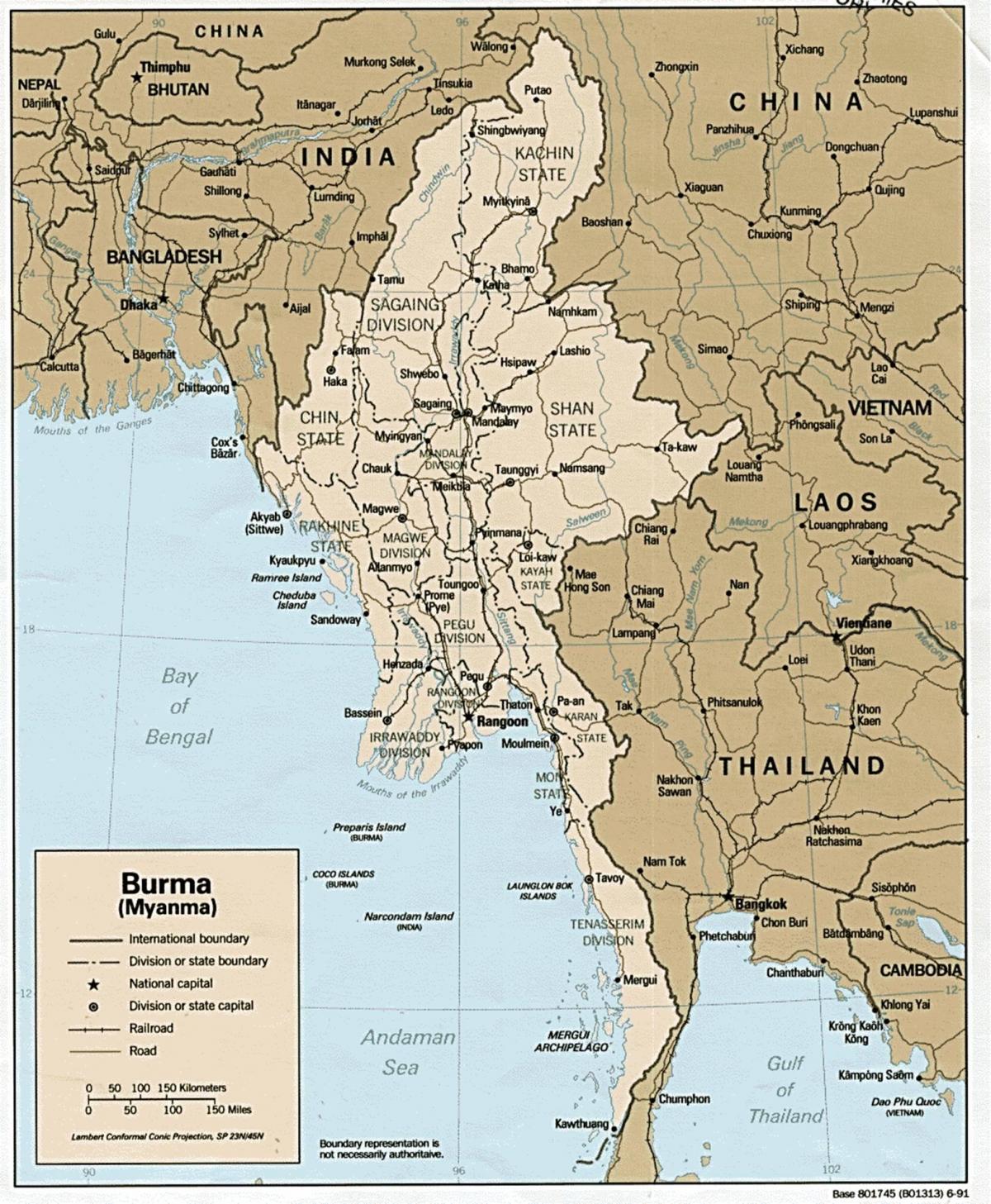 בורמה יאנגון מפה